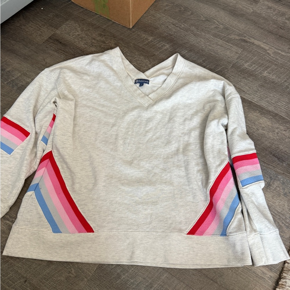 Democracy Cream V-Neck Top